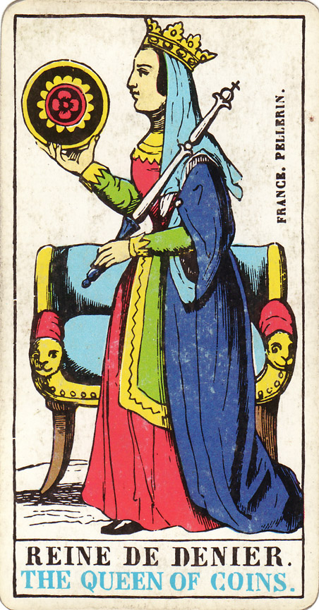 Tarotová karta Královna disků